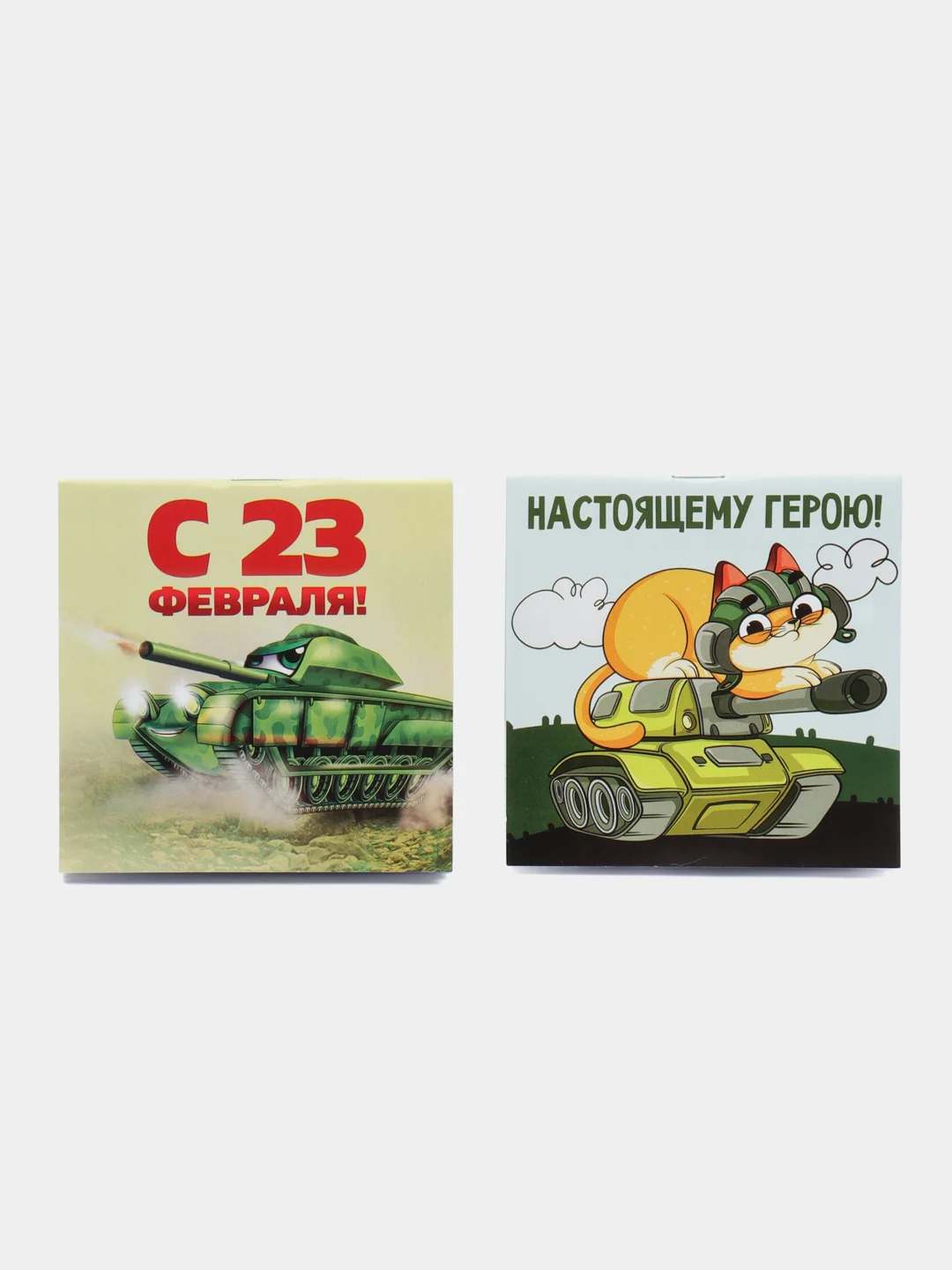 Зеленый набор из 2 блокнотов 10х10 см и А7, 16 л "23 февраля. МИКС