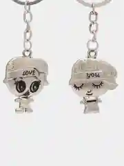 Серый меланж брелки парные металлические LOVE YOU