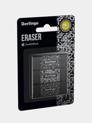 Ластик Berlingo "DoubleBlack", 3шт, прямоугольные, 50*18*10мм, блистер