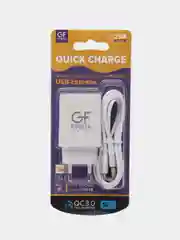 Белый сетевое зарядное устройство GFPower GF21M + кабель Micro-USB, USB-порт, QC3.0, 18Вт