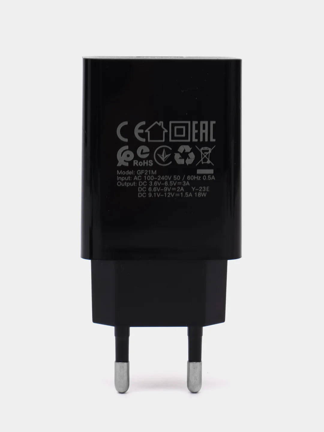Черный сетевое зарядное устройство GFPower GF21M + кабель Micro-USB, USB-порт, QC3.0, 18Вт