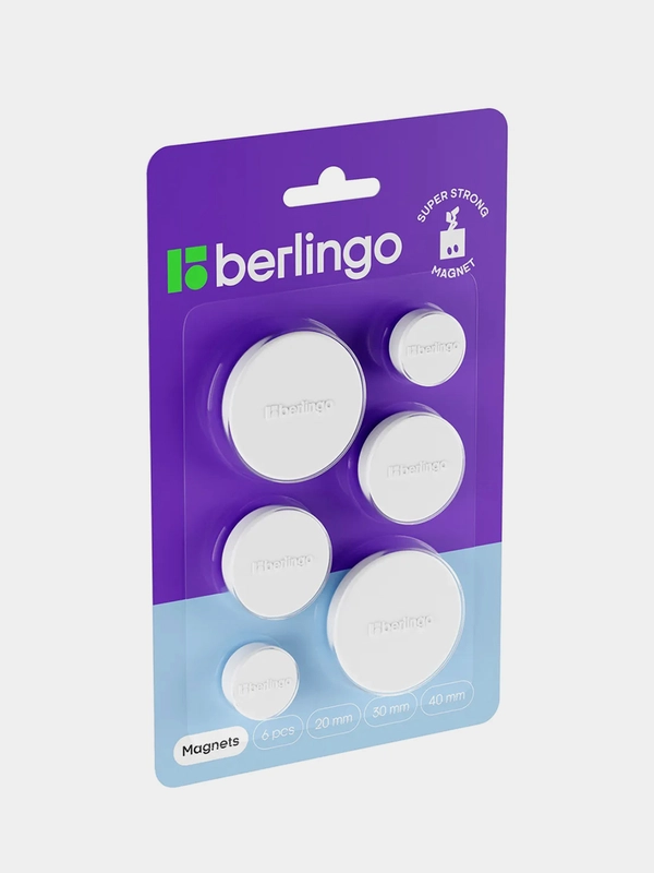 Магнит для досок Berlingo ULTRA MIX
20мм - 2шт., 30мм - 2шт., 40мм - 2шт., белый