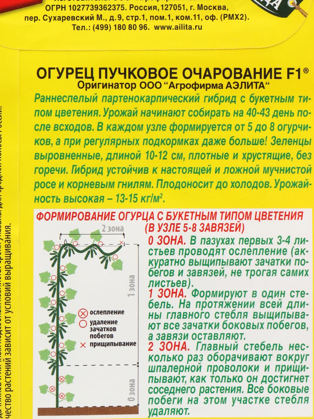 Огурец Пучковое очарование F1 10шт. (Аэлита)