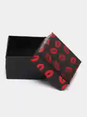 Алый коробка подарочная под серьги, кольцо, 5*5 см