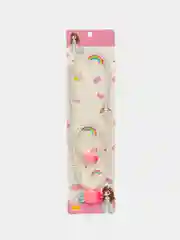 Кораллово-розовый комплект детской бижутерии: ожерелье, браслет
