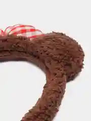 Бежевый мягкий/пушистый ободок на голову с ушками женский/детский/подростковый