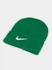 Лесной зеленый шапка женская двухслойная трикотажная с нашивкой Найк (Nike)