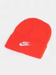 Алый шапка женская двухслойная трикотажная с нашивкой Найк (Nike)