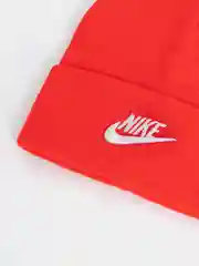 Алый шапка женская двухслойная трикотажная с нашивкой Найк (Nike)