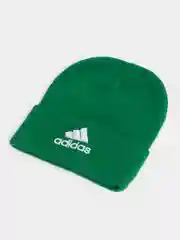 Зеленый шапка женская двухслойная трикотажная с нашивкой Адидас (Adidas)
