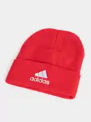 Красный шапка женская двухслойная трикотажная с нашивкой Адидас (Adidas)