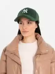 Тёмно-зелёный утепленная кепка - бейсболка с нашивкой Нью Йорк (New York)