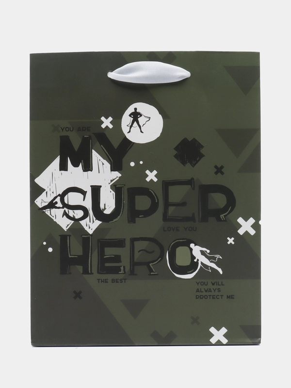 Пакет подарочный ламинированный (18х23х10) Super Hero, Супер герой