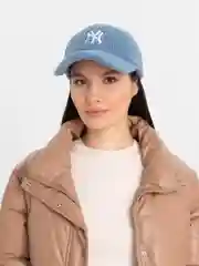 Лазурный утепленная кепка - бейсболка с нашивкой Нью Йорк (New York)