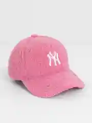 Тёмно-розовый утепленная кепка - бейсболка с нашивкой Нью Йорк (New York)