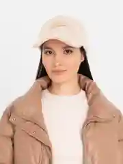 Бежевый утепленная кепка - бейсболка с нашивкой Найк (Nike)