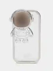 Серебряный чехол для iPhone 15 Pro Max, 15 Pro, 11, 12, 13, 14, 14 Pro, 13 Pro, 12 Pro КОСМОНАВТ