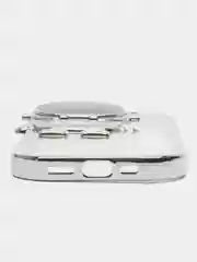 Серебряный чехол для iPhone 15 Pro Max, 15 Pro, 11, 12, 13, 14, 14 Pro, 13 Pro, 12 Pro КОСМОНАВТ