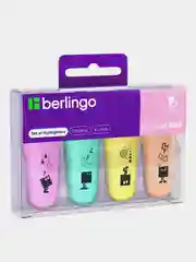 Набор текстовыделителей Berlingo "Textline HP100" мини, 04цв., 1-5мм, пастельные цвета