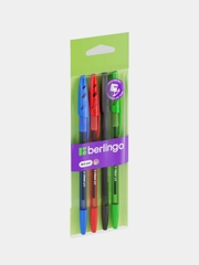 Набор шариковых ручек Berlingo "Tribase grip" 4 шт., 4 цв., 1,0мм, грип, пакет