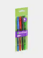 Набор шариковых ручек Berlingo "Tribase grip" 4 шт., 4 цв., 1,0мм, грип, пакет