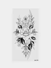 Фуксия переводная тату / Временная татуировка/ 9,6 * 19 см