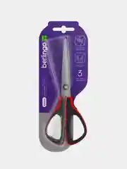 Ножницы Berlingo "EASYCUT 300", 19см, красные, мягкие вставки, европодвес