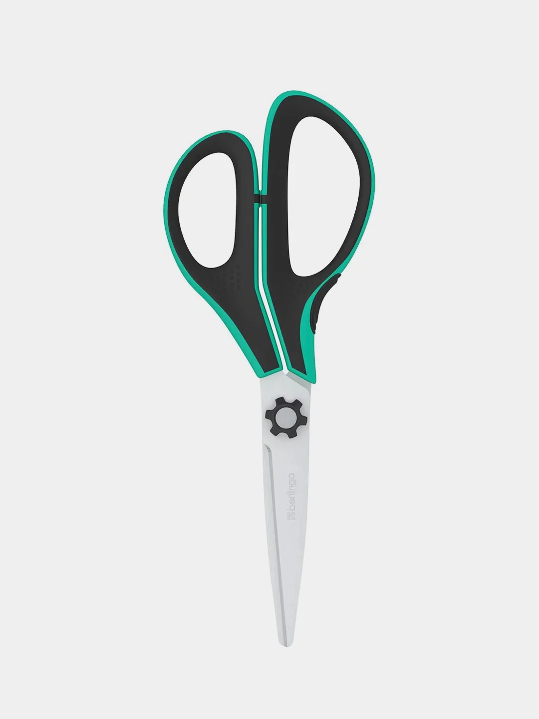 Ножницы Berlingo "EASYCUT 350", 13см, бирюзовые, эргономичные ручки, мягкие вставки