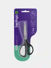 Ножницы Berlingo "EASYCUT 350", 13см, серые, эргономичные ручки, мягкие вставки