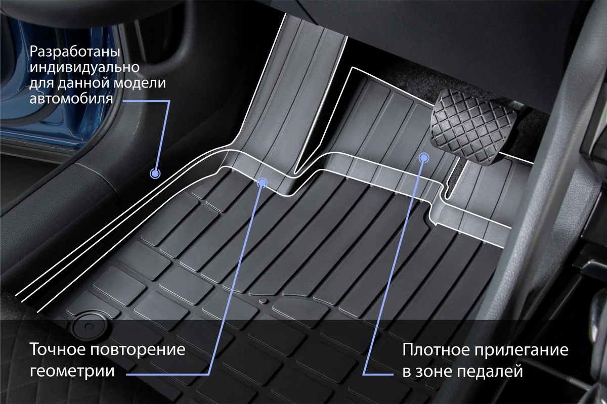 Коврики в салон Rival для Skoda Rapid I, II LB 2012-н.в./VW Polo VI LB 2020-н.в., 65102001