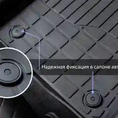 Черный коврики в салон Rival Lada Vesta SD,SW 15-/Vesta CNG SD 17-/Vesta Cross SD,SW 17- 66002002