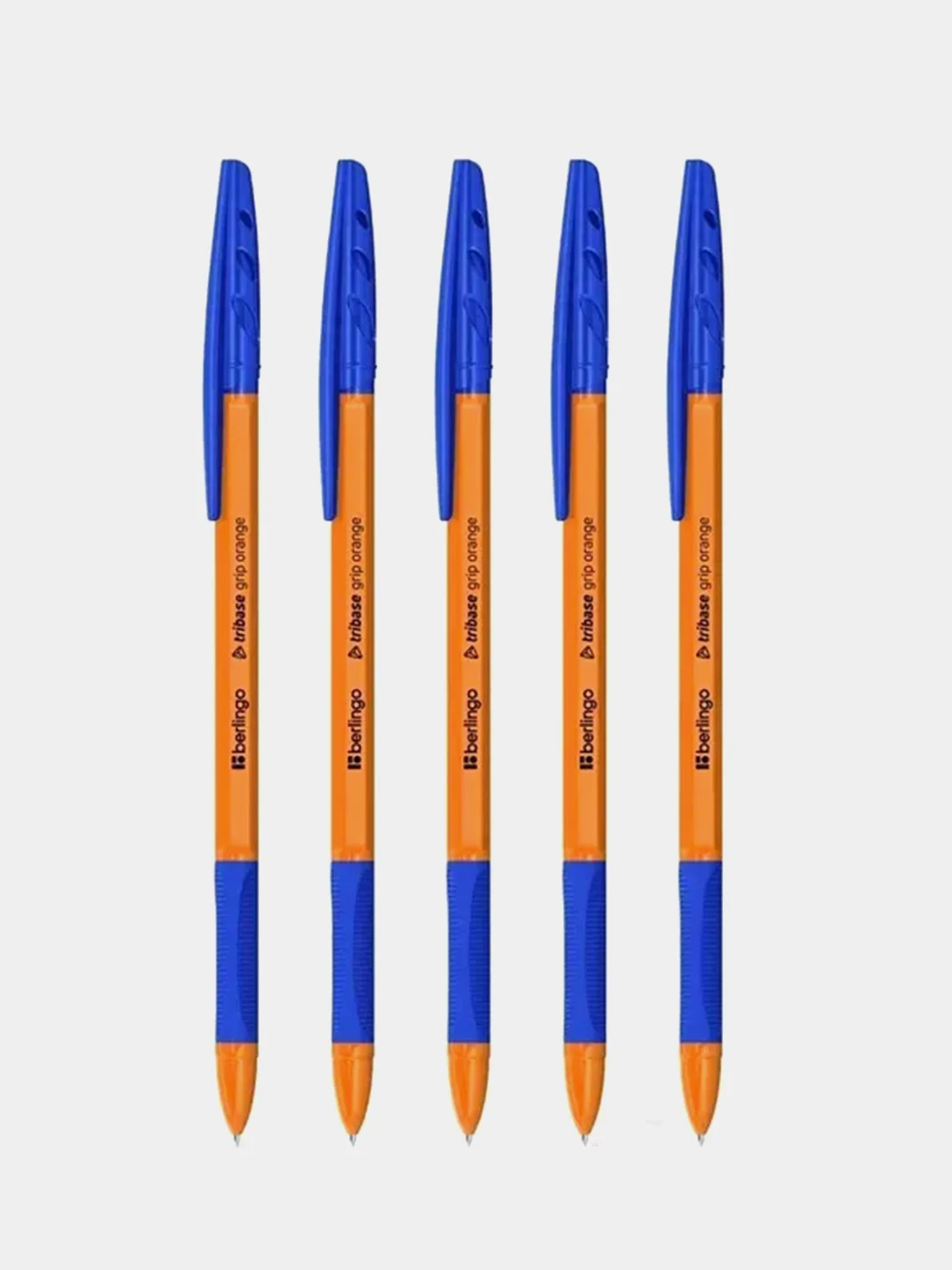 Ручка шариковая Berlingo "Tribase grip Orange" синяя, 0,7 мм, грип, 5 шт