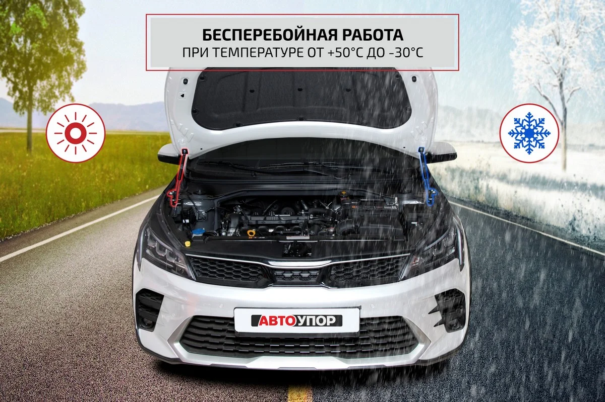 Газовые упоры капота АвтоУпор для JAC J7 (Джак Ж7) I поколение 2020-н.в., 2 шт., UJACJ7011