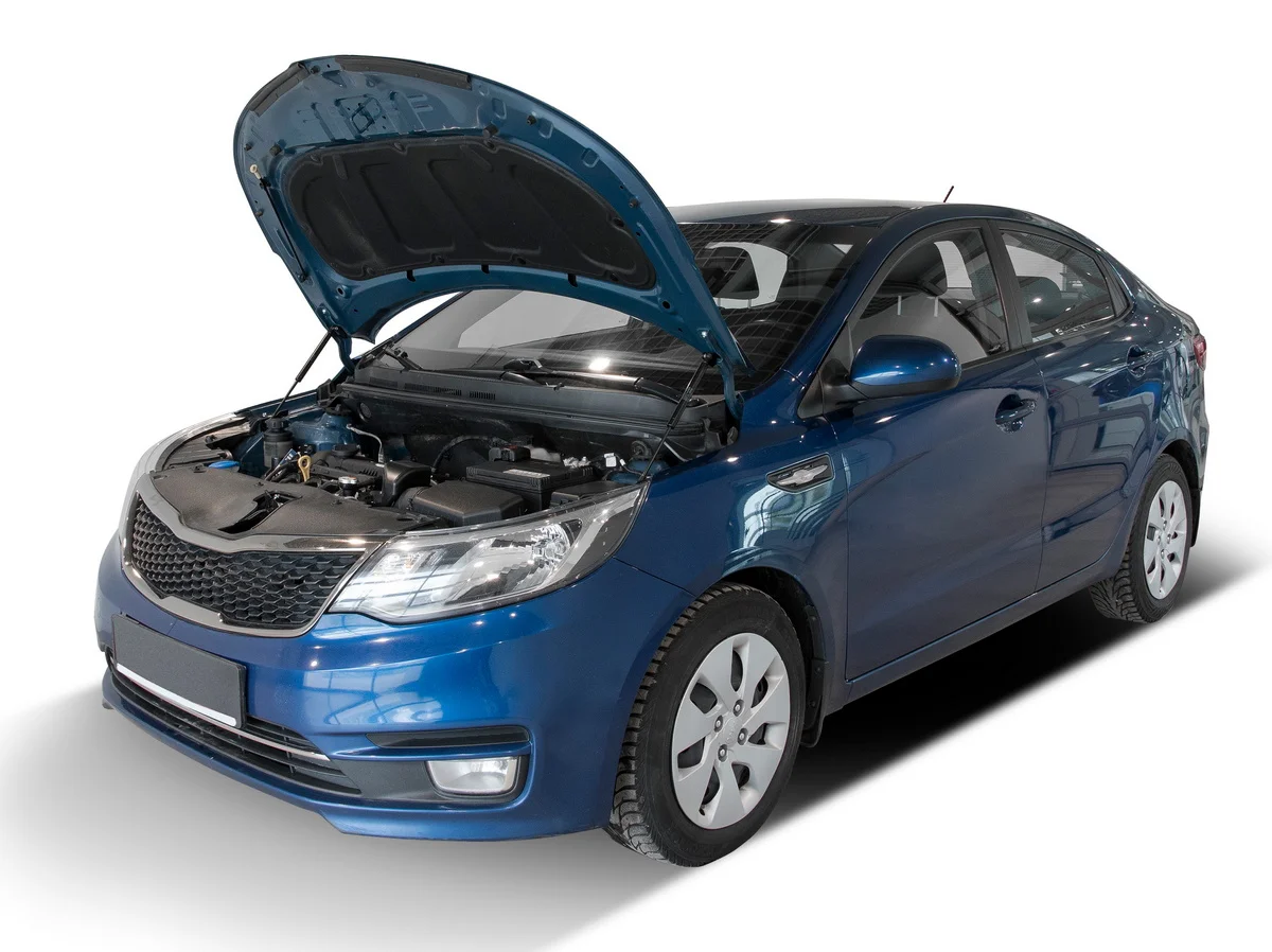 Черный газовые упоры капота АвтоУпор для Kia Rio III 2011-2015 2015-2017, 2 шт., UKIRIO012