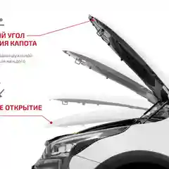 Газовые упоры капота АвтоУпор для Lada Priora 2007-2018, 2 шт., ULAPRI012