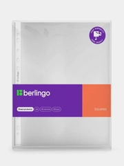 Папка-вкладыш с перфорацией Berlingo "Squares", А4, 40мкм, перфор текстура, матовая