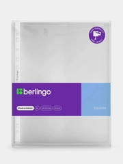Папка-вкладыш с перфорацией Berlingo "Squares", А4, 60мкм, матовая, 50 шт