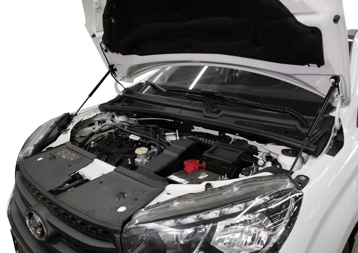 Черный газовые упоры капота АвтоУпор для Lada Xray 2015-н.в./Xray Cross 2018-н.в., ULAXRA011