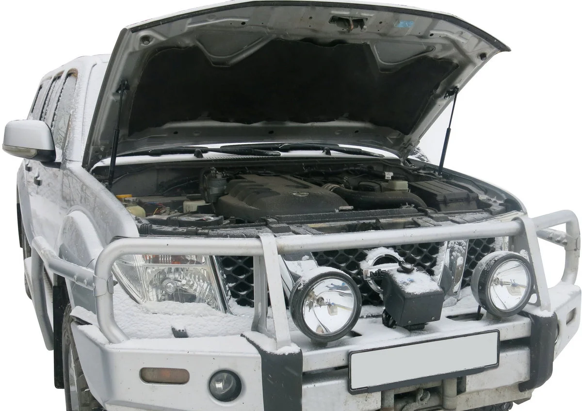 Черный газовые упоры капота АвтоУпор для Nissan Navara D40 04-15/Pathfinder R51 04-14, UNIPAT011