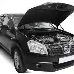 Черный газовые упоры капота АвтоУпор для Nissan Qashqai I 2006-2014, 2 шт., UNIQAS012