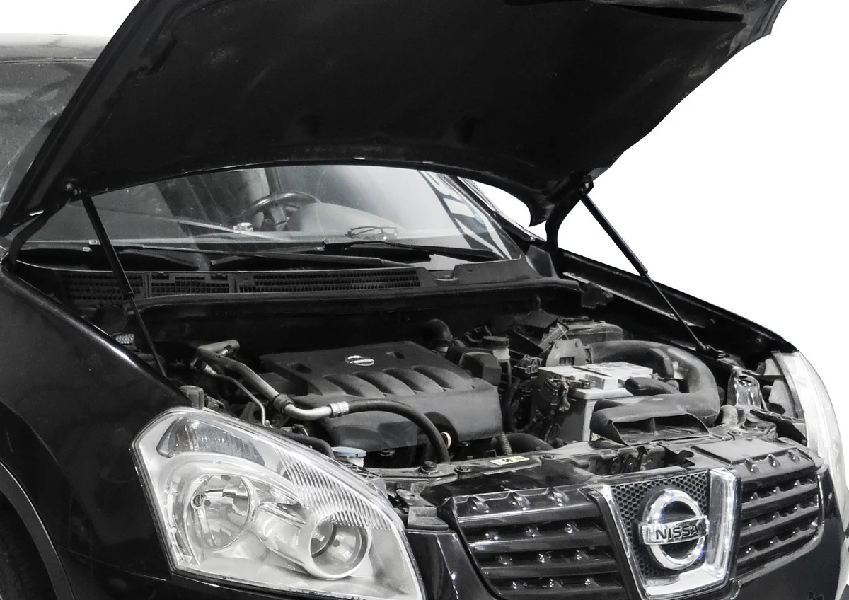 Черный газовые упоры капота АвтоУпор для Nissan Qashqai I 2006-2014, 2 шт., UNIQAS012