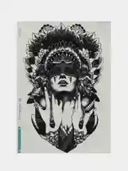 Черный временные татуировки 21*15 см