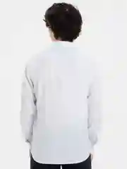 Белый рубашка мужская с длинным рукавом, приталенная Slim Fit