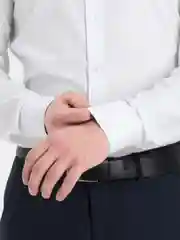 Белый рубашка мужская с длинным рукавом, приталенная Slim Fit