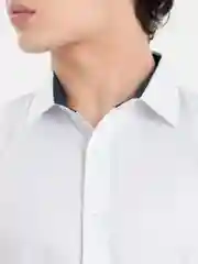 Белый рубашка мужская с длинным рукавом, приталенная Slim Fit