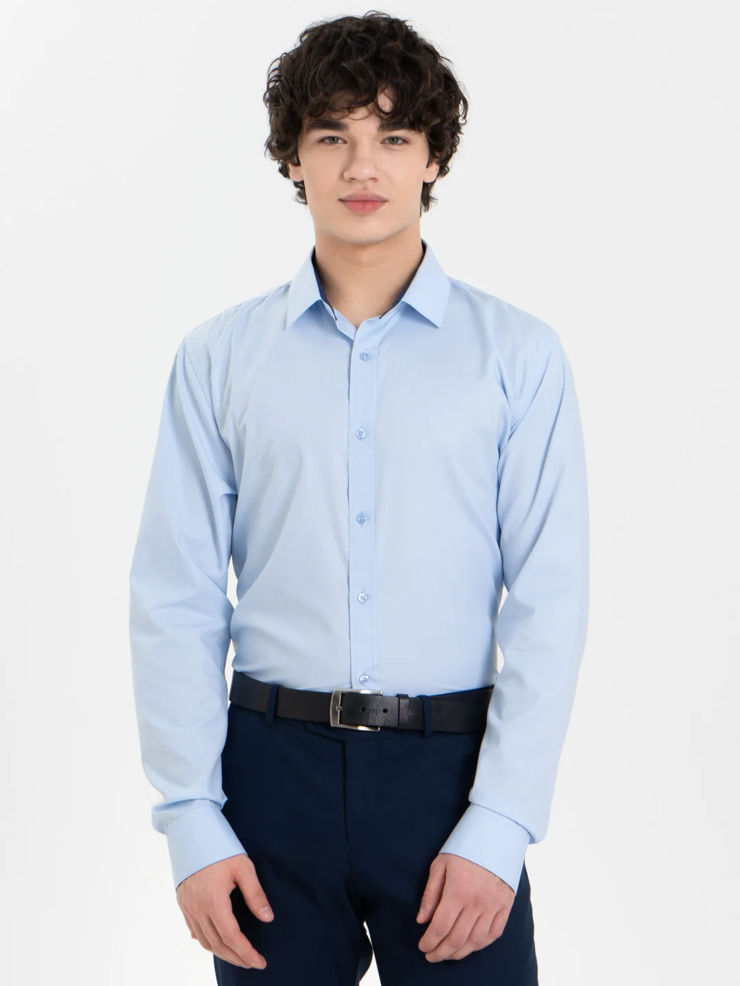 Ледяной рубашка мужская с длинным рукавом, приталенная Slim Fit