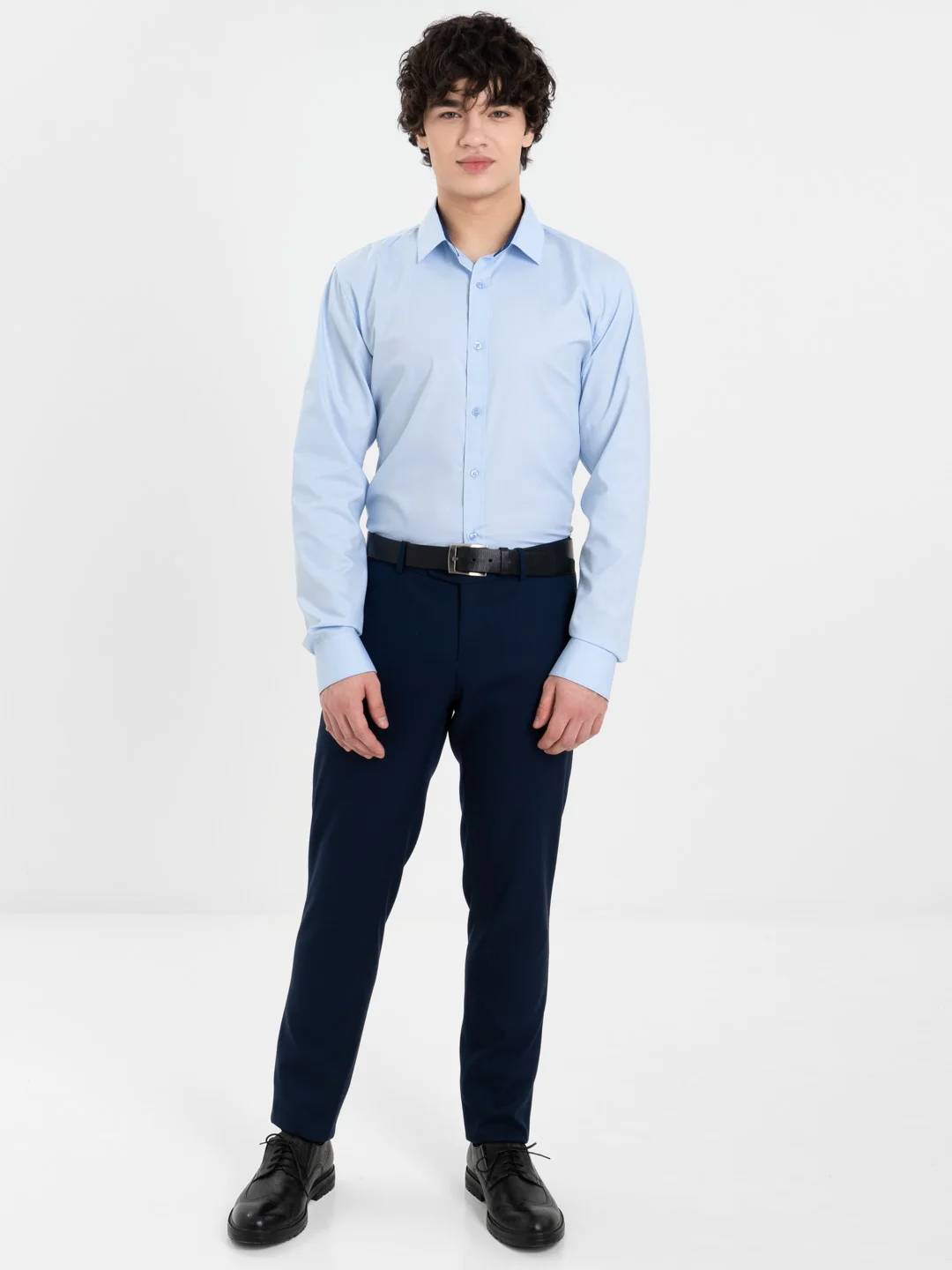 Ледяной рубашка мужская с длинным рукавом, приталенная Slim Fit