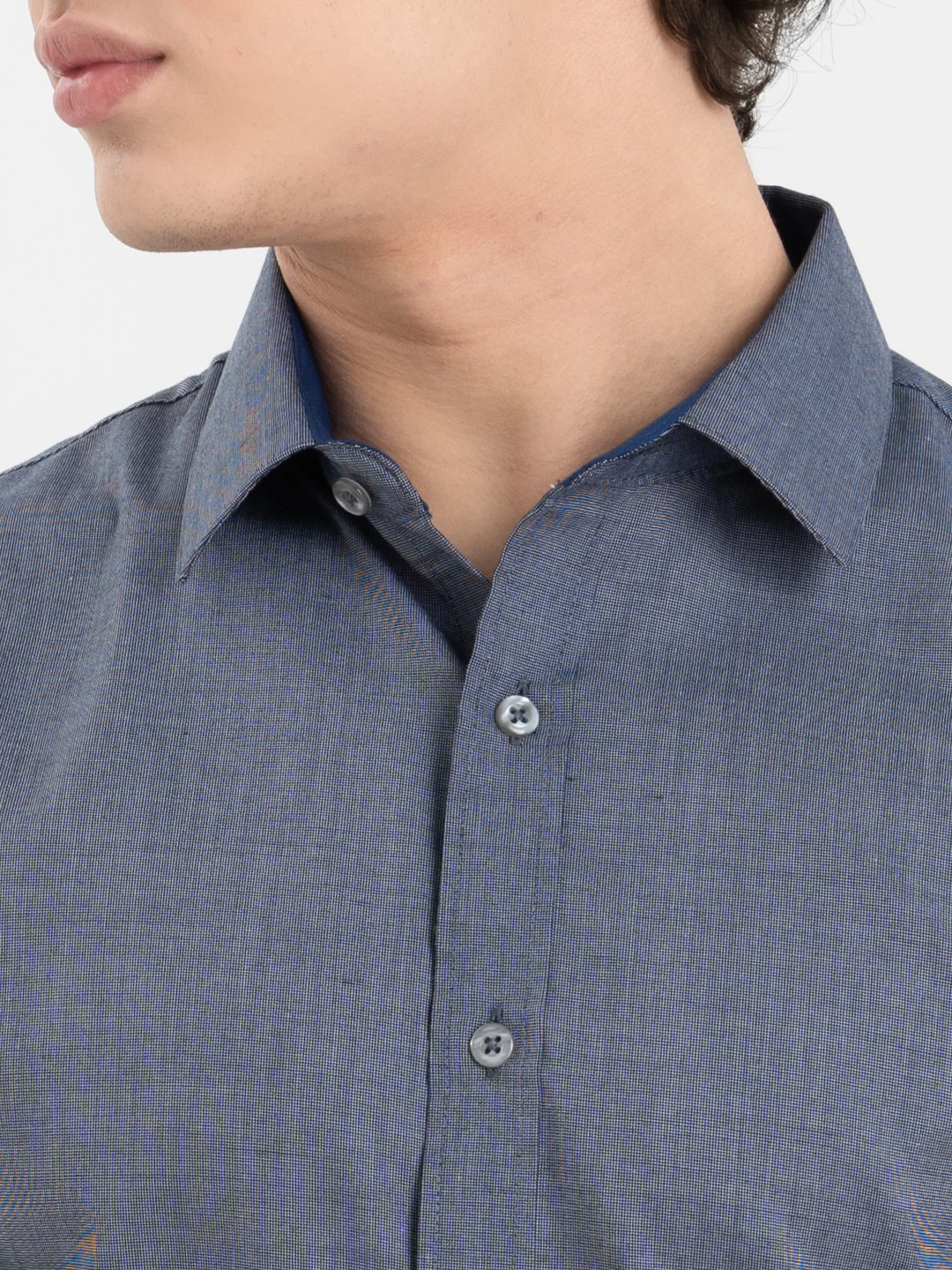 Серый рубашка мужская с длинным рукавом, приталенная Slim Fit