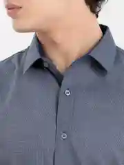 Серый рубашка мужская с длинным рукавом, приталенная Slim Fit