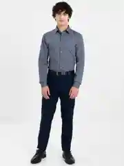 Серый рубашка мужская с длинным рукавом, приталенная Slim Fit